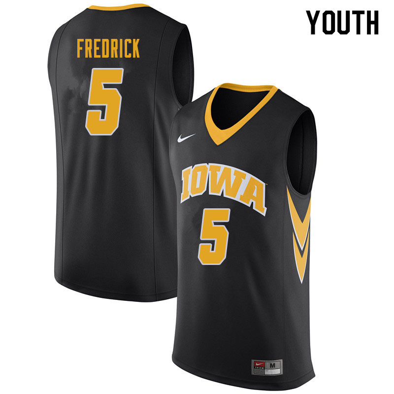 Youth #5 CJ Fredrick Iowa Hawkeyes College Basketball Jerseys Sale-Black - Click Image to Close